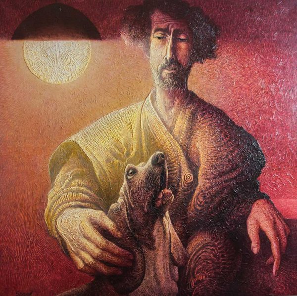 Solo con lei - OLIO SU TELA, 100x100
