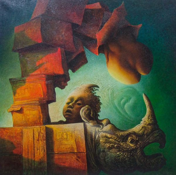 Magnifica sorpresa al mittente - OLIO SU TELA, 130x130 cm